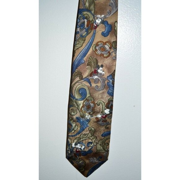 THE DISNEY STORE Taupe Blue Paisley Mickey Mouse - Picture 1 of 6